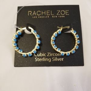 Rachel Zoe Cubic Zirconia Gaux Gold Hoop Earrings